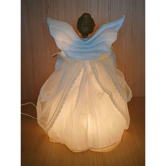 12 Inch Light Up Christmas Angel Tree Topper Beautiful Holiday Tree Decoration - Picture 3 of 16